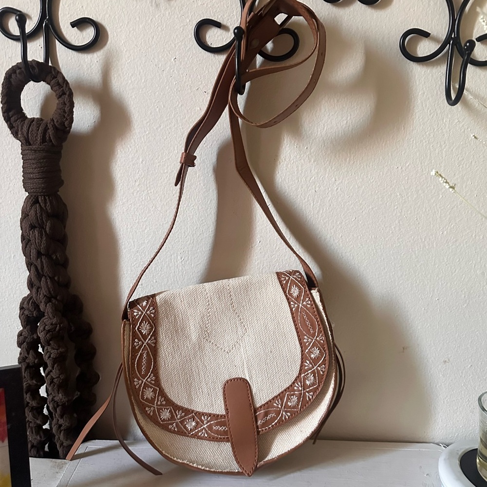 American eagle Brown and Cream Women's Crossbody Bag